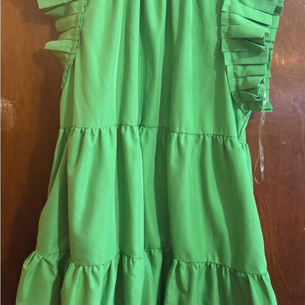 Green Ruffled Kids Dress